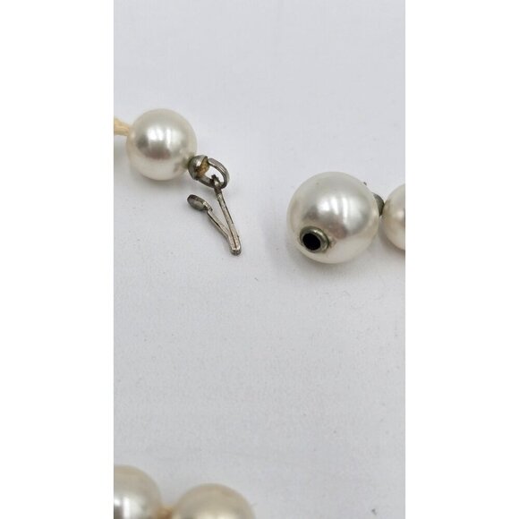 Vintage Hand Tied Rope Faux Pearl Necklace 90" Hidden Clasp - Picture 4 of 6